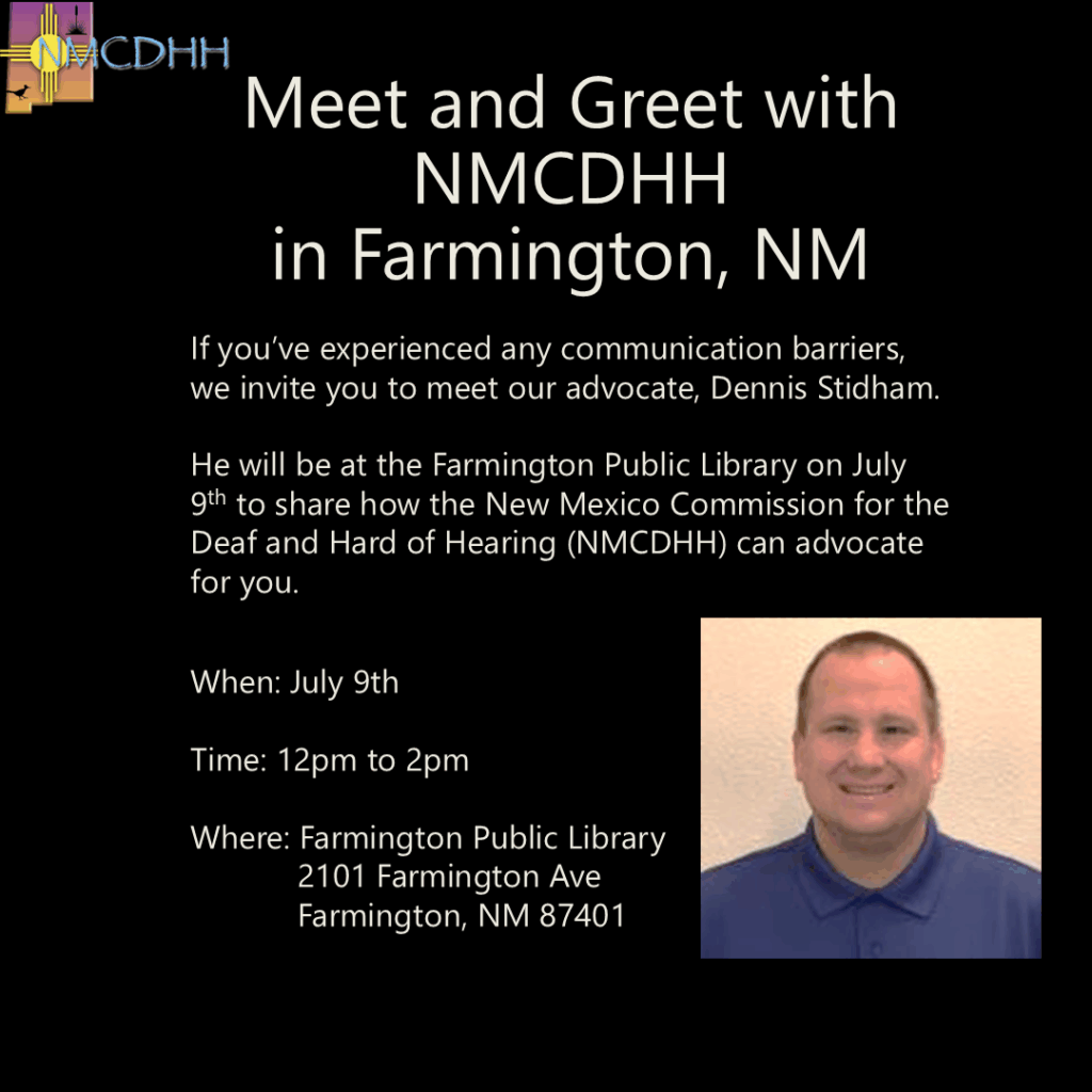 A flyer with a picture of Advocate Dennis Stidham, and the text information about the event